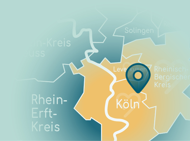 Landkarte mit Zoom auf Köln